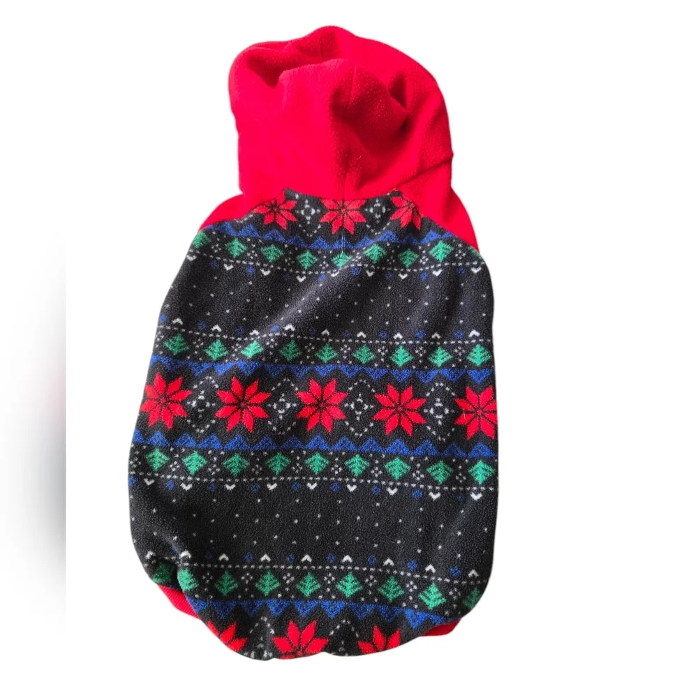 Medium Festive Dog Sweaters - Red and Gray